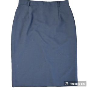 Vintage Navy Blue Knee Length Pencil Skirt